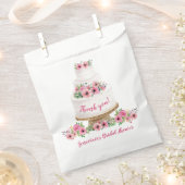 Roze Bloemen Waterverf Trouwtaart Welkom Bedankzakje (Geknipt)