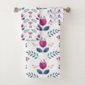 Roze Bloemen waterverf Tulp Bad Handdoek (Insitu)