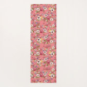 Roze bloemen Waterverf voor haar Yogamat (Achterkant)