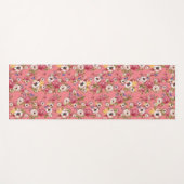 Roze bloemen Waterverf voor haar Yogamat (Voorkant (horizontaal))