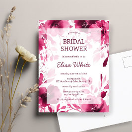 Roze Bloemen Waterverf Vrijgezellenfeest CUSTOM Briefkaart