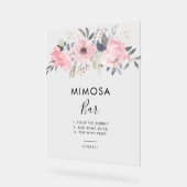 Roze Bloemen Waterverf Vrijgezellenfeest Mimosa Ba Acryl Bord (Hoek)