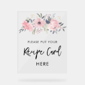 Roze Bloemen Waterverf Vrijgezellenfeest Recept Acryl Bord (Voorkant)