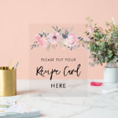 Roze Bloemen Waterverf Vrijgezellenfeest Recept Acryl Bord (Huwelijk)