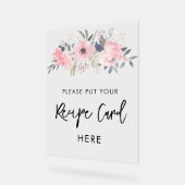 Roze Bloemen Waterverf Vrijgezellenfeest Recept Acryl Bord (Hoek)