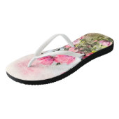 Roze Bloemen Waterverf Zomer Teenslippers (Schuin)
