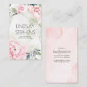 Roze Bloemen  Waterverven Elegant Neutral Visitekaartje (Voorkant / Achterkant)