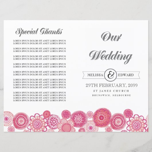  roze bloemen Weddenschap (Voorkant)