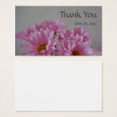 Roze bloemen Weddenschap Hartelijk dank Visitekaartjes (Voorkant /achterkant)