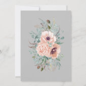 Roze bloemen Weddenschap Kaart (Achterkant)