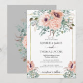 Roze bloemen Weddenschap Kaart (Voorkant / Achterkant)