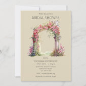 Roze Bloemen  Wedding Arch Vrijgezellenfeest Kaart (Voorkant)