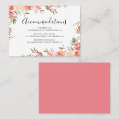 Roze Bloemen Wedding Hotel Accommodatie Visitekaartje (Voorkant / Achterkant)