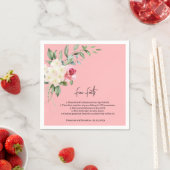 Roze Bloemen Wedding Leuke Feiten Servetten (Insitu)