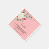 Roze Bloemen Wedding Leuke Feiten Servetten (Hoek)