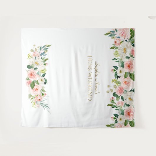 Roze bloemen Weekend Foto Booth Backdrop Wandkleed (Voorkant (horizontaal))