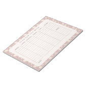 Roze Bloemen Weekly Planner Tearaway Notitieblok (Schuin)