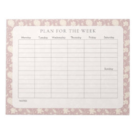 Roze Bloemen Weekly Planner Tearaway Notitieblok