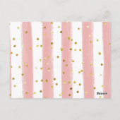 Roze Bloemen Weggevoerd Bruiloft Recept Briefkaart (Achterkant)