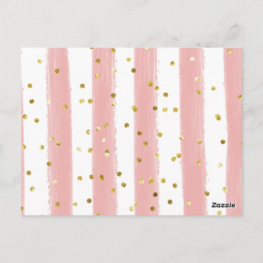 Roze Bloemen Weggevoerd Bruiloft Recept Briefkaart (Achterkant)