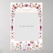 Roze Bloemen Weidebloem Foto Booth Poster – Stofig (Voorkant)