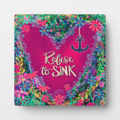 Roze Bloemen weigeren om Anker Inspirivity te zink Fotoplaat (Voorkant)