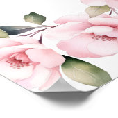 Roze Bloemen Welkom bruiloft Poster (Hoek)