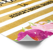 Roze bloemen Welkom Poster afdrukken (Hoek)