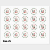 Roze Bloemen Western Cowgirl Baby shower Ronde Sticker (Vel)