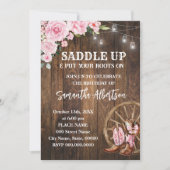 Roze Bloemen Western Cowgirl Verjaardagsland Kaart (Voorkant)