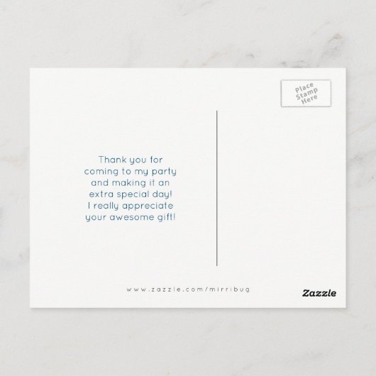 Roze bloemen Whimsical Retro Pattern Dank u Briefkaart (Achterkant)