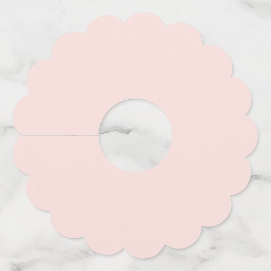 Roze bloemen wijnglaslabel (Achterkant)