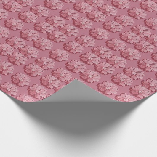 Roze bloemen wikkelen papier Roll (Hoek)