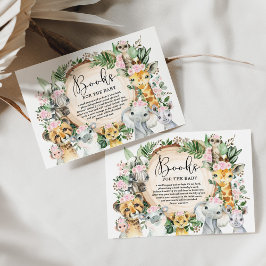 Roze Bloemen Wild Oerwoud Safari Boeken voor Baby  Informatiekaartje