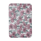 Roze bloemen, wilde bloemen op wit badmat (Voorkant Verticaal)