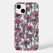 Roze bloemen, wilde bloemen op wit Case-Mate iPhone case (Achterkant)