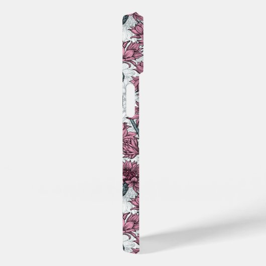 Roze bloemen, wilde bloemen op wit Case-Mate iPhone case (Achterkant / Rechts)