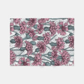 Roze bloemen, wilde bloemen op wit fleece deken (Voorkant (Horizontaal))