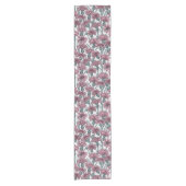 Roze bloemen, wilde bloemen op wit korte tafelloper (Voorkant)