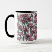 Roze bloemen, wilde bloemen op wit mok (Links)