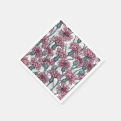 Roze bloemen, wilde bloemen op wit servet (Hoek)