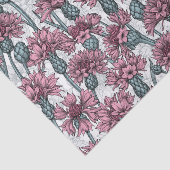 Roze bloemen, wilde bloemen op wit tissuepapier (Detail)