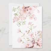 Roze Bloemen Wildflower Baby Meisje Douche Bedankkaart (Achterkant)