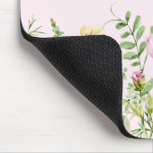 Roze Bloemen Wildflower gepersonaliseerd Muismat (Hoek)
