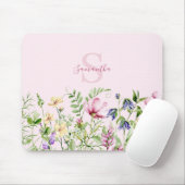 Roze Bloemen Wildflower gepersonaliseerd Muismat (Met muis)