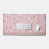 Roze Bloemen Wildflower Patroon Trendy Leraar Bureaumat (Keyboard & Muis)