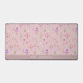 Roze Bloemen Wildflower Patroon Trendy Leraar Bureaumat (Voorkant)