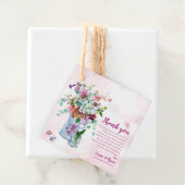 Roze Bloemen Wildflower Wedding Bedankt Bericht Bedankjes Labels (In situ)