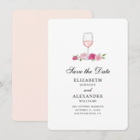 Roze bloemen. Wine Glass. Rozen behalve de datum