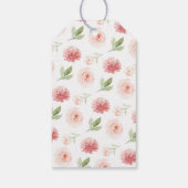 Roze Bloemen Winter Baby shower Dank u Cadeaulabel (Achterkant)